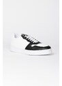 AC&Co / Altınyıldız Classics Men's Black and White Laced Comfort Sole Daily Sneaker Shoes