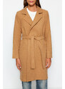 Trendyol Camel Belted Long Wool Cachet Coat