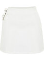 Trendyol Ecru Side Buckle Detail Woven Short Skirt