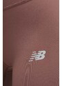 Tréninkové legíny New Balance Sleek WP41237LIE hnědá barva, hladké