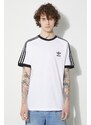 Bavlněné tričko adidas Originals 3-Stripes bílá barva, IA4846