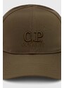 Kšiltovka C.P. Company Chrome-R Logo Cap zelená barva, s aplikací, 16CMAC147A005904A