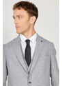 ALTINYILDIZ CLASSICS Men's Gray Slim Fit Slim Fit Mono Collar Patterned Vest Suit