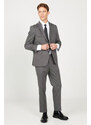 ALTINYILDIZ CLASSICS Men's Black-gray Regular Fit Relaxed Cut Mono Collar Patterned Suit