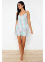 Trendyol Multicolored Plaid Viscose Woven Pajamas Set