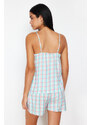 Trendyol Multicolored Plaid Viscose Woven Pajamas Set