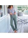 Blancheporte Pyžamové kalhoty se středovým potiskem "okvětních lístků" šalvějová 34/36