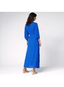 Blancheporte Jednobarevné dlouhé šaty na knoflíky modrá 44