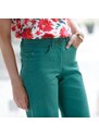 Blancheporte Široké plátěné kalhoty s 5 kapsami zelená 36