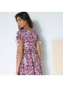 Blancheporte Midi šaty s potiskem purpurová/béžová 38