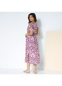 Blancheporte Midi šaty s potiskem purpurová/béžová 38