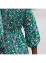 Blancheporte Dlouhé šaty na knoflíky s potiskem zelená/modrá 36
