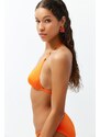 Trendyol Orange Triangle Gathered Bikini Top