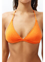 Trendyol Orange Triangle Gathered Bikini Top