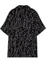 Trendyol Black Regular Fit 100% Viscose Printed Short Sleeve Flowy Summer Plus Size Shirt