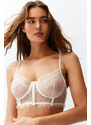 Trendyol Bridal White Lace Capless Underwire Bustier Knitted Bra