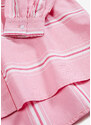 bonprix Oversized košilová halenka s pruhy Růžová