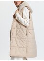 Sinsay - Prošívaná vesta s kapucí - béžová