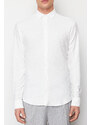 Trendyol Ecru Slim Fit Textured Knitted Long Sleeve Shirt