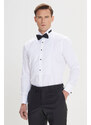 ALTINYILDIZ CLASSICS Men's White Slim Fit Slim-Fit Cut Cut Collar 100% Cotton Shirt that Wrinkles Easily.