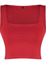 Trendyol Red Plain Slim Square Neck Super Crop Knitted Undershirt