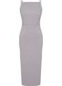 Trendyol Gray Body Wrap Halter Neck Midi Woven Dress