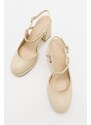 LuviShoes CAPE Women's Ecru Skin Platform Heeled Shoes