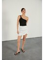 VATKALI Draped Satin Mini Skirt White