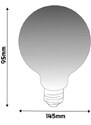 BERGE LED žárovka G95 - E27 - 4W - FILAMENT - kouřová - teplá bílá