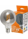 BERGE LED žárovka G95 - E27 - 8W - FILAMENT - kouřová - teplá bílá