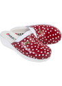 Buxa MED10 Dámská zdravotní obuv červená s bílým puntíkem