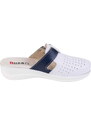 Buxa MED21 Dámská zdravotní obuv bílá s modrým páskem přes nárt