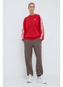 Mikina adidas Originals 3-Stripes Crew OS dámská, červená barva, s aplikací, IN8487