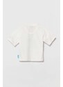 Dětské bavlněné tričko Emporio Armani The Smurfs bílá barva, s potiskem