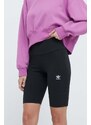 Kraťasy adidas Originals Essentials Short Leggings dámské, černá barva, hladké, high waist, HZ7261