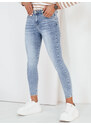 BASIC MODRÉ DŽÍNOVÉ SKINNY KALHOTY LACIVON Denim vzor