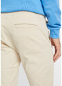 bonprix Strečové chino kalhoty bez zapínání, zkrácená délka, Regular Fit Tapered Béžová