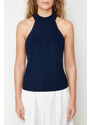 Trendyol Navy Blue Barbell Neck Basic Knitwear Blouse