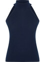 Trendyol Navy Blue Barbell Neck Basic Knitwear Blouse