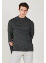 ALTINYILDIZ CLASSICS Men's Anthracite-Melange Standard Fit Normal Cut Half Turtleneck Knitwear Sweater