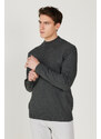 ALTINYILDIZ CLASSICS Men's Anthracite-Melange Standard Fit Normal Cut Half Turtleneck Knitwear Sweater