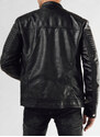 BASIC Černá koženková bunda s prošíváním