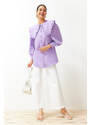 Trendyol Lilac Baby Collar Cotton Woven Shirt