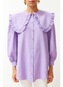 Trendyol Lilac Baby Collar Cotton Woven Shirt