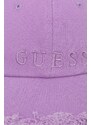 Bavlněná baseballová čepice Guess fialová barva, s aplikací, AW9493 COT01