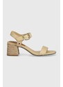 Sandály Tommy Hilfiger BLOCK MID HEEL SANDAL béžová barva, FW0FW08075