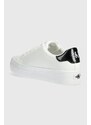 Sneakers boty Calvin Klein Jeans BOLD VULC FLATF LACE LTH MET bílá barva, YW0YW01393