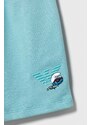 Dětské bavlněné šortky Emporio Armani The Smurfs tyrkysová barva, nastavitelný pas