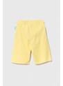 Dětské bavlněné šortky Emporio Armani The Smurfs žlutá barva, nastavitelný pas