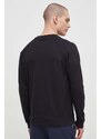 Bavlněné tričko s dlouhým rukávem BOSS černá barva, s potiskem